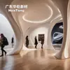 GRG Curvo Contínuo Arcade Branco Liso Forma Irregular Gesso Arte de Parede Salão de Exposição de Museu Corredor Teto Personalizado