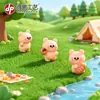 Mini figura de oso de pan de dibujos animados para micropaísaje, decoración de jardín DIY, adorno de escritorio mini