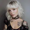Pelucas Europeas y Americanas Transfronterizas para Mujer, Cabello Corto Rizado, Pelucas Completas Realistas de Cabello Humano, Mechas y Degradado de Cabello Sintético, Venta al por Mayor de Fábrica en Stock