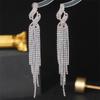 Moda Europeia e Americana Elegantes Brincos Longos com Franjas Exagerados Alto Senso Jantar Brincos Pendentes Elegantes Deusa Brincos de Leque