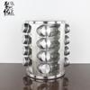 16 botellas redondas de acero inoxidable para condimentos, estante giratorio para cilindros de polvo, juego de botellas para condimentos de barbacoa, tanque de almacenamiento de botellas de polvo, dispensador de polvo