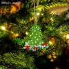 Natal Ano Novo Formato de Árvore de Natal Pingente de Natal Acrílico Ornamento de Árvore de Natal Plano 2D Decoração de Festival Presente
