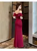 Vestido Sexy de un Hombro con Tirantes Vestido para Karaoke Baño de Pies Masaje Sauna Spa Club Técnico de Masaje de Pies Ropa de Trabajo Falda Larga