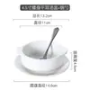 Cuenco de sopa blanco puro de estilo occidental simple y creativo con dos asas, taza de sopa, cuenco para sopa, vajilla de cerámica para hornear, cuenco para avena de desayuno, cuenco para postre