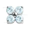 Arete de titanio bañado en oro con forma de trébol de cuatro hojas y circón, arete de clip para cartílago con forma de trébol de la suerte de circón multicolor, accesorios para piercing