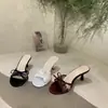 Primer Encuentro con las Sandalias de Tacón Alto con Encaje de la Nueva Temporada 2026 para Mujer, Tacones Altos con Lazo Estilo Hada, Sandalias Peep-Toe de Tacón Fino Estilo Francés