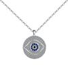 Colar Feminino S925 Prata de Lei Cross-border Light Luxury Disco Exquisito Distintivo Olhos Azuis Estilo Elegante Corrente para Clavícula