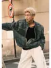 Chaqueta vaquera desgarrada estilo páramo para hombre, chaqueta de alta gama genial y elegante, chaqueta corta estilo biker de corte limpio americano