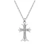 Collar Cruzado Transfronterizo Estilo Europeo y Americano con Colgante de Diamante, Cadena Clásica de Cruz para Clavícula, Cadena de Cuello Exquisita de Lujo Ligero de Nicho