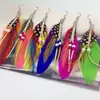 Pendientes de Plumas Coloridos Bohemios Transfronterizos Carnaval Europeo y Americano Navidad Diseño de Nicho Pendientes de Borla de Cuentas de Semilla para Mujer