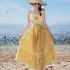 Diario de NiñaTraje de Baño para Mujer, Conjunto de Bikini de Tres Piezas Estilo Tailandés, Vestido Largo Sexy de Playa para Vacaciones Puras