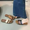 Nuevas Pantuflas de Verano sin Cordones para Mujer, Sandalias Romanas Retro Simples sin Cordones, Sandalias Antideslizantes para Exteriores y Playa
