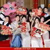 Juegos de Boda, Batas de Boda, Accesorios para Fotos, Novia y Dama de Honor Sosteniendo Decoraciones con Palabras Felices, Tablero KT Herramienta Creativa para Tomar Fotos