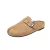 Zapatos de exterior para mujer estilo Birkenstock con suela gruesa retro y puntera dividida, nuevos para otoño 2026, mules cerrados sin cordones y de suela blanda