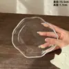 Nuevo Cuenco de Agua con Azúcar Estilo Chino Set de Cuenco Irregular de Vidrio Transparente y Plato Cuenco de Postre de Alto Valor Cuenco para Fruta, Yogur, Nido de Pájaro