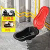 Inodoro portátil simple para trabajadores de la construcción, inodoro de sentadillas de plástico, desechable, para usar en sitios de construcción, a prueba de olores y descargable