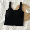 Sujetador Deportivo Ropa Interior Estudiantes Tejido Combinable Camiseta Base con Almohadilla para el Pecho Top de Largo Medio con Orejas de Madera para Uso Exterior