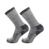 Calcetines térmicos gruesos hechos a medida transfronterizos, calcetines deportivos de lana para senderismo para hombres y mujeres, absorbentes de sudor, antibacterianos, resistentes al olor, calcetines cálidos de media pantorrilla