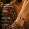 Pulseira Colorida de Pedras Naturais e Contas para Mulheres com Fecho Redondo, Estilo Artístico Vintage, Acessório para Presente de Celebração de Aniversário