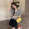 Chanel Estilo Camisa Casaco Feminino Verão 2023 Novo Houndstooth Decote V Curto Estilo Manga Curta Cardigan Top Ins