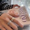 Anillo de plata de ley 925 estilo europeo y americano, estilo frío, irregular, convexo, cara ancha, anillo de dedo de alta calidad para mujer