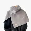 Cachecol de Pescoço para Mulheres no Outono e Inverno, Cachecol de Tricô de Alta Qualidade para Primavera, Novo Xale de Gola Alta 2024 Decoração Estilo Coreano de Dupla Finalidade