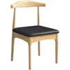 Silla de Cuerno de Madera Maciza para Uso Doméstico, Silla de Escritorio Estilo Nórdico, Silla Simple de Estudio para Oficina con Respaldo, Taburete de Comedor, Silla de Cuerno
