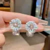 Brincos de Cristal Florais Únicos e Exclusivos com Cravação de Diamantes para Mulheres, Luxo Acessível, Alta Qualidade, Moda de Celebridades, Brincos e Brincos Exquisitos e Elegantes