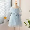 Vestido de Malla para Niñas 2025 Vestido de Princesa con Mangas Abullonadas para Bebé Falda de Tul de Moda para Niñas