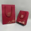 Bolsa Pequeña Roja de Lujo para Joyería, Empaque de Joyería, Bolsa Decorativa, Caja de Joyería, Bolso de Mano, Logo Personalizable, Piel de Vaca Blanca