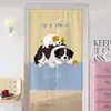 Cortina de Puerta de Dibujos Animados para Uso Doméstico, Cortina Divisoria de Dormitorio, Cortina Divisoria de Cocina y Baño, Cortina de Tela sin Taladro, Media Cortina