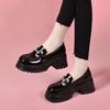 Sapatos Oxford Explosões Femininos Estilo Britânico Solado Grosso Sapatos Pequenos de Couro Novo Estilo Primavera 2025 Plataforma Versátil Bico Redondo Aumenta Altura Sapatos de Camada Única