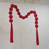 Decoración de fiesta de boda, decoración de habitación de boda, guirnalda de bolas de espuma para boda, guirnalda de bolas de tela, decoración de pared de fondo colgante