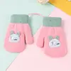 Guantes Cálidos para Niños para el Jardín de Infancia, Otoño e Invierno, de Doble Capa, Forrados de Felpa, Engrosados, Lindos Guantes sin Dedos de Dibujos Animados para Niños Pequeños y Bebés