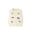Chaleco Cardigan de Punto para Niños Otoño e Invierno con Cachorro Chaleco sin Mangas para Niños y Niñas Suéter de Color Sólido Chaleco de Algodón