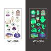 Nuevas Pegatinas de Tatuaje Luminosas de Halloween Impermeables de Larga Duración Verde Fluorescente Dibujos Animados para Niños Pegatinas de Tatuaje Luminosas para la Cara