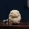 Fruta Marfim Esculpida Montanha Água Corrente Marca Fu Panlong Shoutao Tengfu Projeção Marca Guanyin Necessário Pingente de Carro Bing