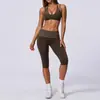 Pantalones de yoga rectos de pierna ancha con bloques de color a rayas transfronterizos, cintura alta plegable, conjunto sexy de sujetador de dos piezas falsas para correr y fitness