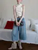 Colete Tricô Gola Halter Cruzado Francês Peça de Roupa Externa Feminina Verão Novo Estilo Emagrecedor Temperamento Valorizador Top Curto