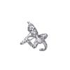 Anillo abierto de plata con textura fresca y moderna europea y americana, mariposa tridimensional líquida incrustada con circonita, anillo ajustable para dedo de dieta