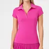 Top Deportivo Caijue para Mujer Cuello en V Polo de Secado Rápido Sensación Fresca Camiseta de Manga Corta con Cuello Polo Ropa para Golf Bádminton Tenis