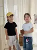 Camiseta de Manga Corta para Niños 2026 Verano Niños y Niñas Sencilla de Algodón Puro Cuello Redondo Camiseta Ropa para Niños