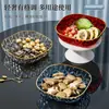 Plato nuevo con diseño de diamantes, plato para frutas, charola de plástico transparente para frutas, charola para frutas secas de mesa de centro para sala de estar en casa, charola para bocadillos y dulces