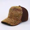 Gorra de Béisbol de Diamantes para Mujer Transfronteriza Moda Retro Protector Solar de Viaje Gorra Totalmente de Diamantes Sombrero Protector Solar para Viajes al Aire Libre