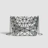 Bolso Cruzado con Cadena y Cierre de Diamantes Geométricos para Mujer, Nuevo Bolso de Hombro Plegable Versátil con Patrón para Estudiantes Primavera/Verano