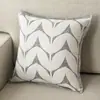 Almofada Jacquard de Veludo Estilo Vintage Cremoso para Sofá Sala de Estar Almofada de Costas Luxo Leve Retro Travesseiro de Cabeceira Pousada Folhas