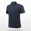 Camisa Polo de Seda de Hielo para Hombre Verano 2026 Nueva Casual Elástica Seda de Hielo Cuello Solapa Camiseta para Hombre Manga Corta Estilo Delgado