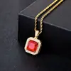 Collar Colgante Cuadrado de Zircón Esmeralda de Nicho Coreano y Japonés para Hombres y Mujeres, Parejas y Mejores Amigos, con un Estilo de Lujo Ligero y Sensación de Alta Gama, Cadena para la Clavícula
