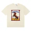 2025 Verão Masculino Rhude High Street Estampado Respirável Manga Curta Marca de Moda Camiseta de Manga Curta Pulôver Verão