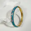 Yongge Jewelry Pulsera de Esmalte Transfronteriza Europea y Americana para Mujer Moderna Colorida Geométrica Rayada de Puntos Filigrana con Borde Dorado Accesorio de Mano